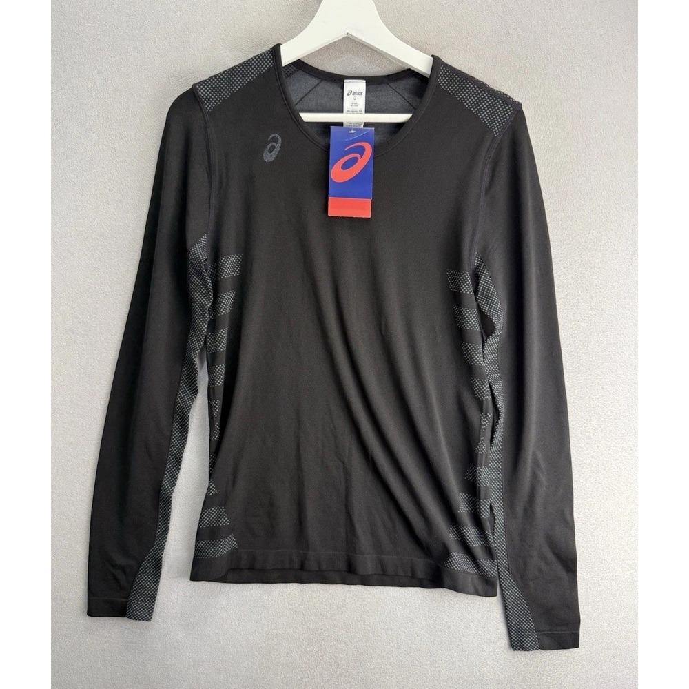 ASICS Women's Sz M Black Tactic Court Long Sleeve T Shirt NWT